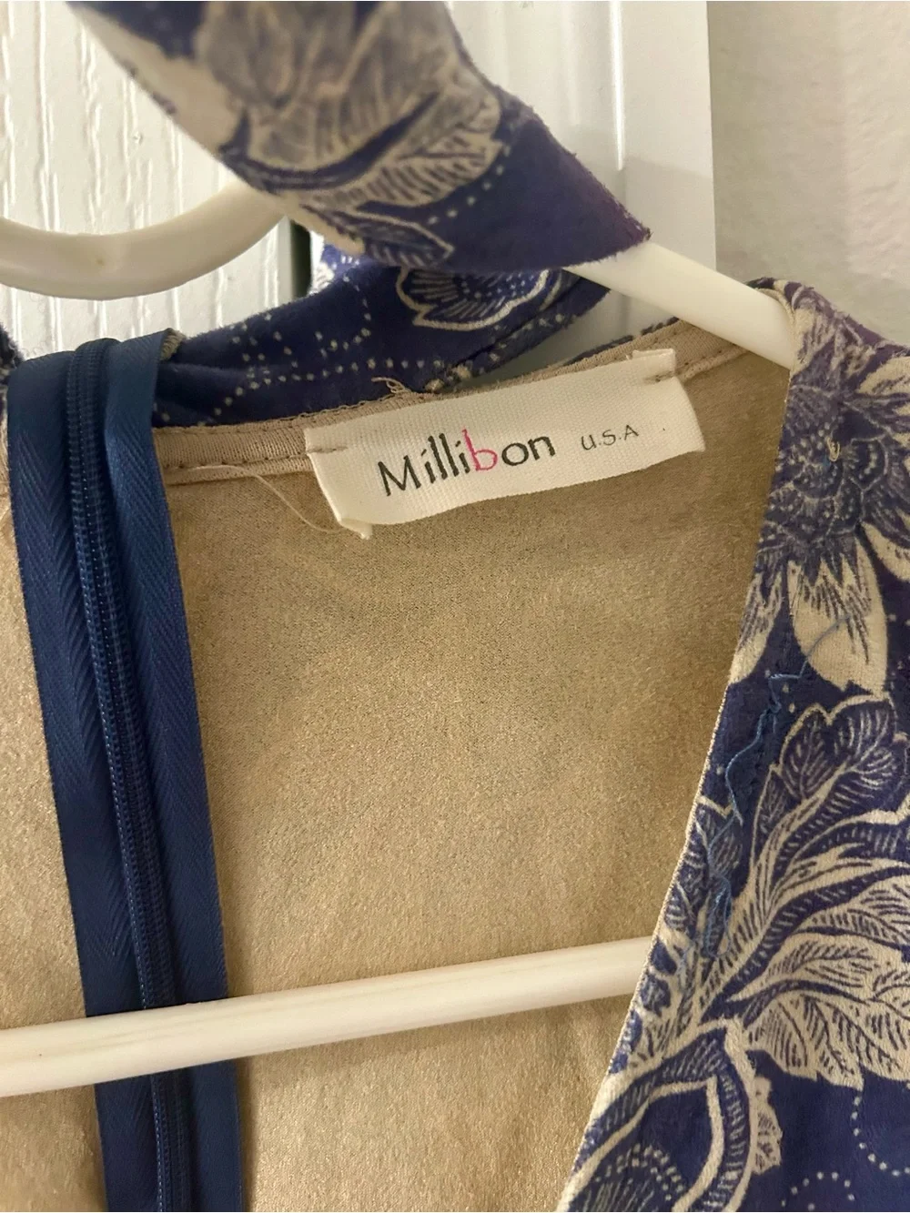Millibon Navy and Cream Floral Dress